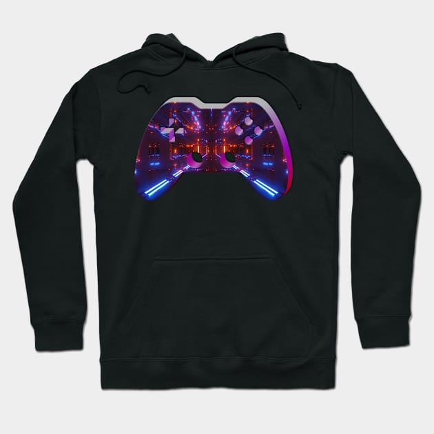 Futuristic Abstract Lights - Gaming Gamer Abstract - Gamepad Controller - Video Game Lover - Graphic Background Hoodie by MaystarUniverse